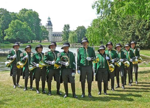 Die Karlsruher Parforcehornbläser "Markgraf von Baden". Bild. SKK