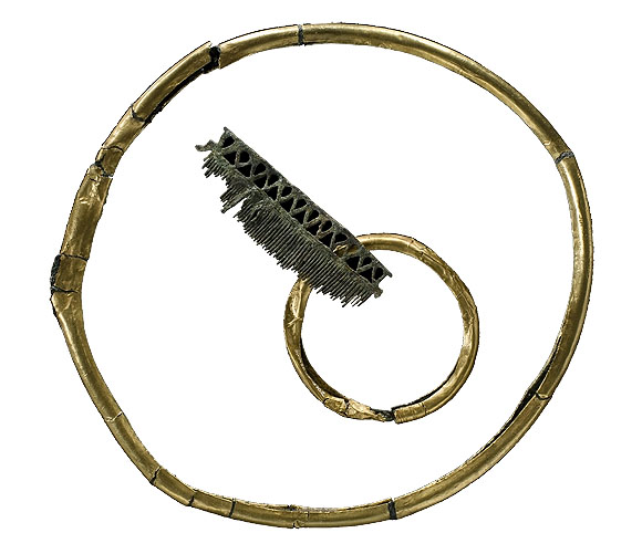 Hals- und Armring aus Ihringen am Kaiserstuhl, 500 v. Chr. Archäologisches Landesmuseum Baden-Württemberg, Konstanz. Foto: Manuela Schreiner.  Aus der Ausstellung Eisen - Macht - Reichtum im Archäologischen Museum Colombischlössle Freiburg