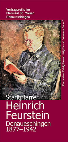Flyer zur Vortragsreihe mit einem Porträt Pfarrer Feursteins