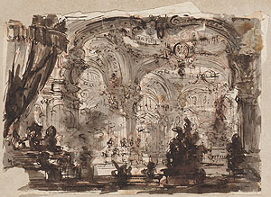 Klebenband 2: Architekturfantasie mit Blick in einen Palast- oder Kirchenraum. Foto: SKK