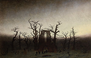 Caspar David Friedrich, Abtei im Eichwald, 1809/10. Öl auf Leinwand, 110,4 x 171 cm. Foto: Andres Kilger