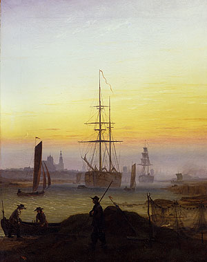 Caspar David Friedrich, Der Greifswalder Hafen, um 1818/1820. Öl auf Leinwand, 90 x 70 cm. Staatliche Museen zu Berlin, Nationalgalerie / Fotograf: Jörg P. Anders