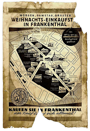 Plakat zur Werbung für den Weihnachtsinkauf in der Sradt Frankenthal. © Erkenbert-Mueum Ft