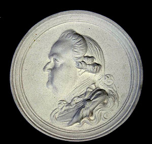 Porträtmedaillon des Kurfürsten Carl Theodor. Moderner Abguss aus originaler Form. Foto: Erkenbert-Museum Frankenthal. 